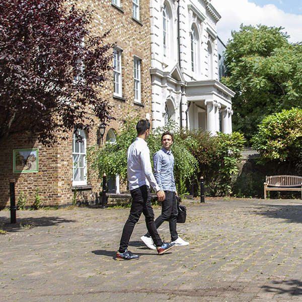 Two male students on the campus Students on the campus